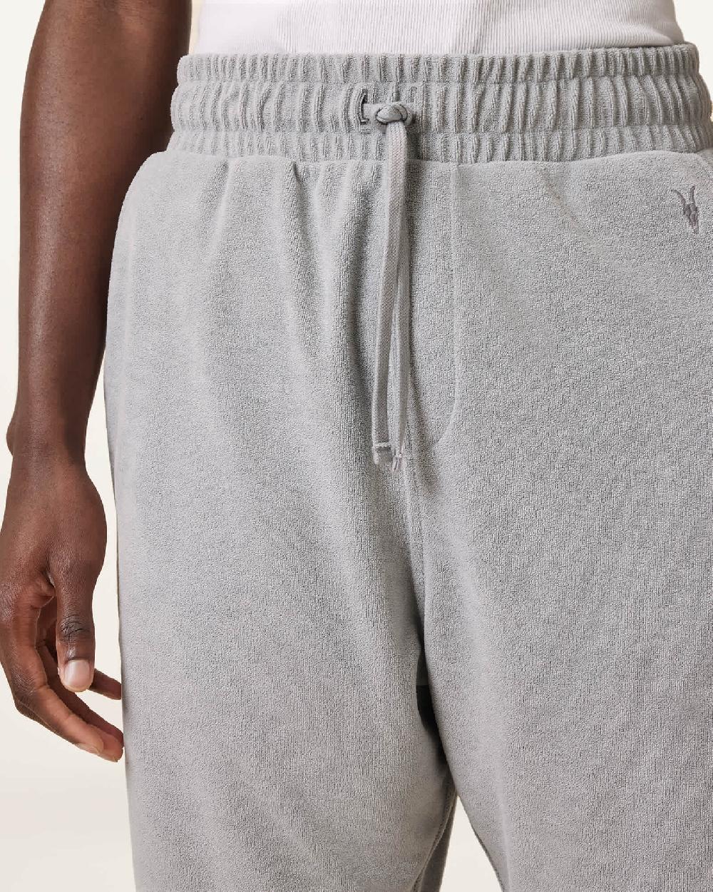 All Saints Felix Relaxed Fit Towel Shorts Machine Grey