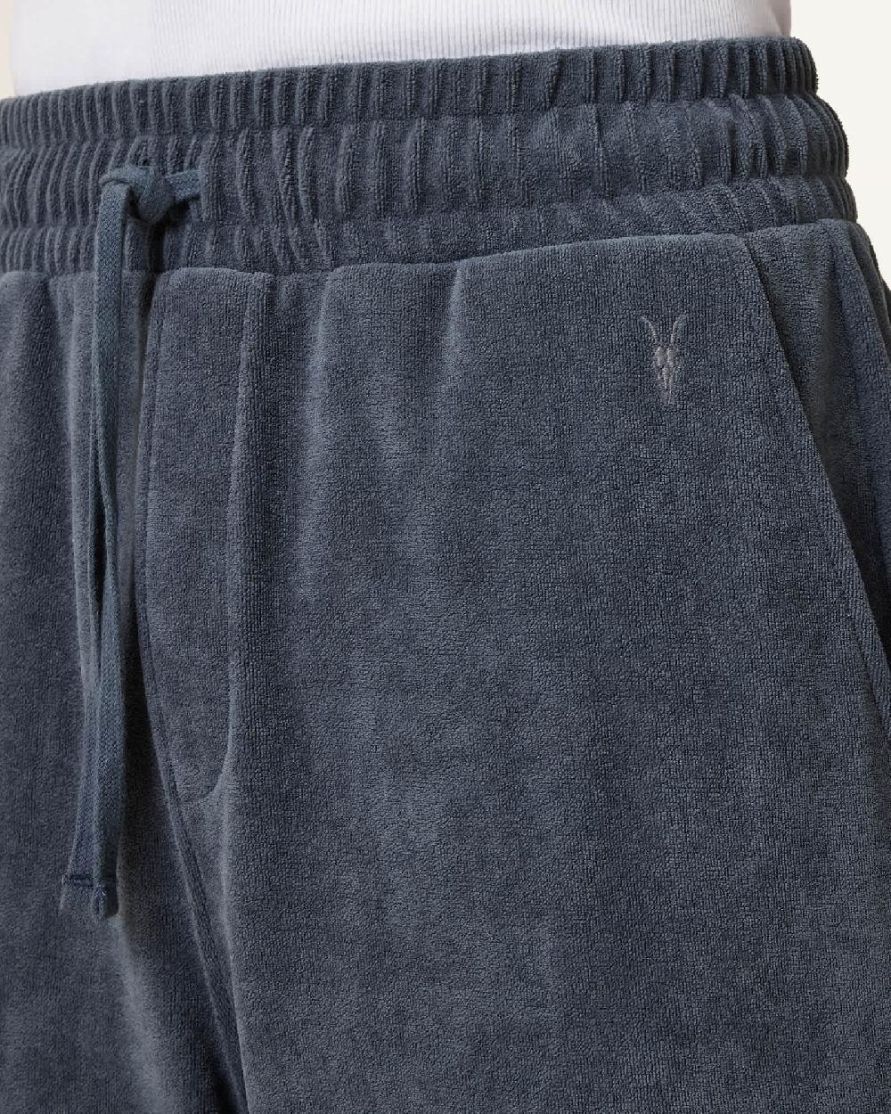 All Saints Felix Relaxed Fit Towel Shorts Pitched Blue