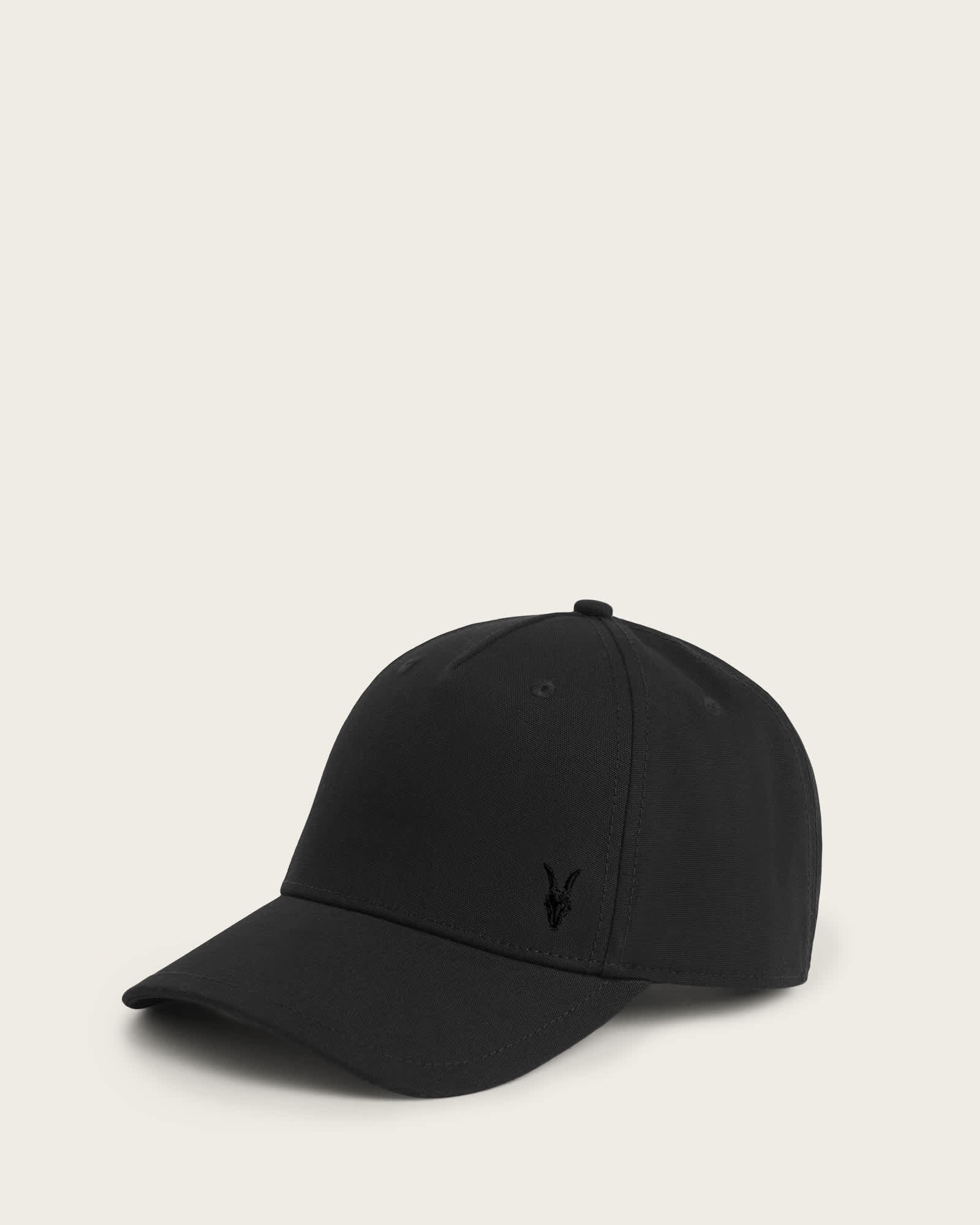 All Saints Fen Ramskull Embroidered Baseball Cap BLACK/MATTE BLACK