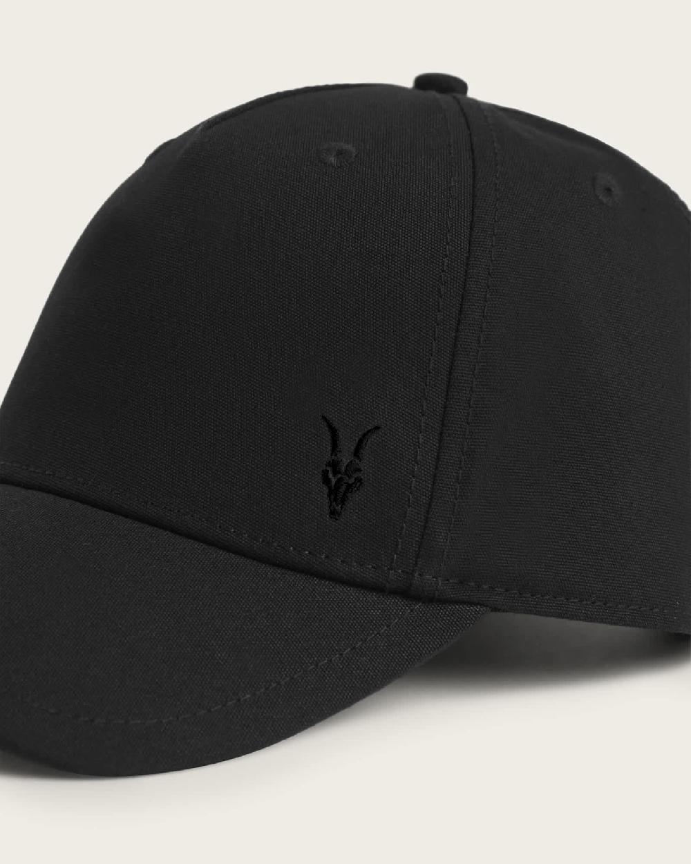 All Saints Fen Ramskull Embroidered Baseball Cap BLACK/MATTE BLACK