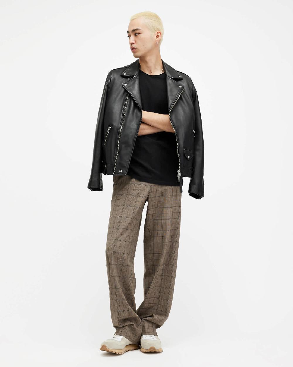 All Saints Figure Crew Neck Raw Edge T-Shirt Jet Black