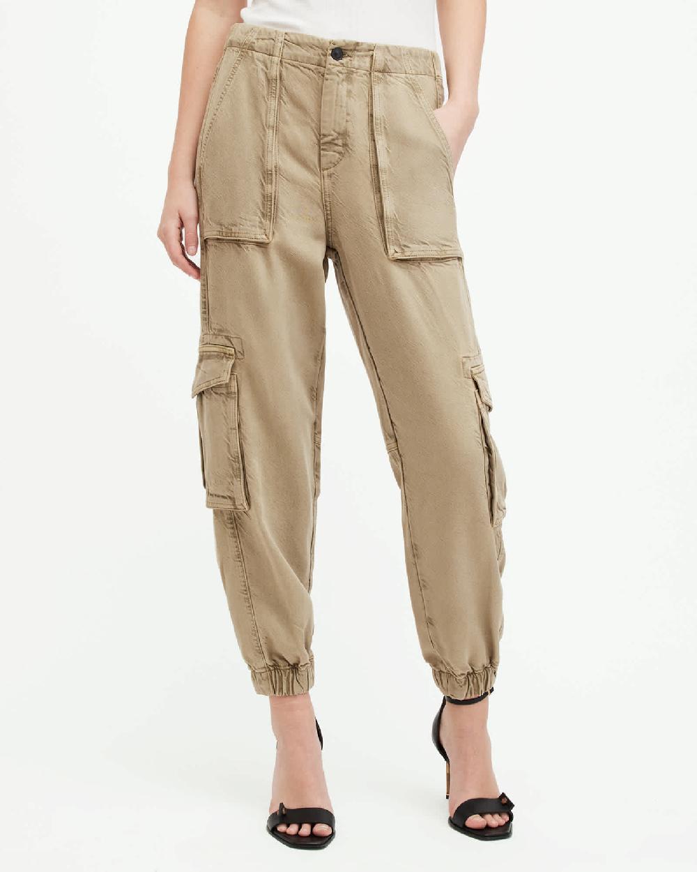 All Saints Freda Lightweight Cargo Pants Washed Olive Green