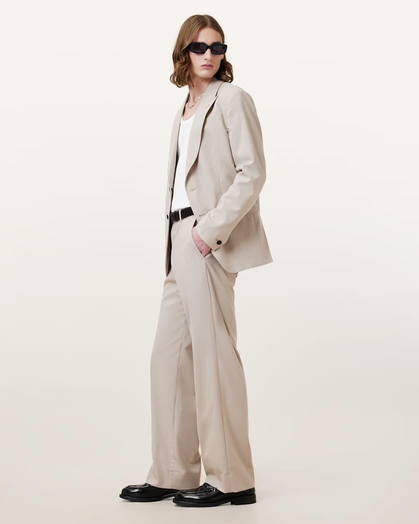 all saints Gallow Relaxed Fit Tailored Pants Hammock Taupe