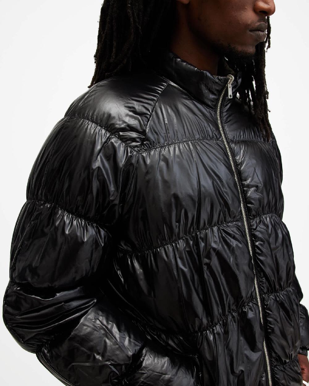 All Saints Griffin Reversible Funnel Neck Jacket ARMY GREEN/BLACK