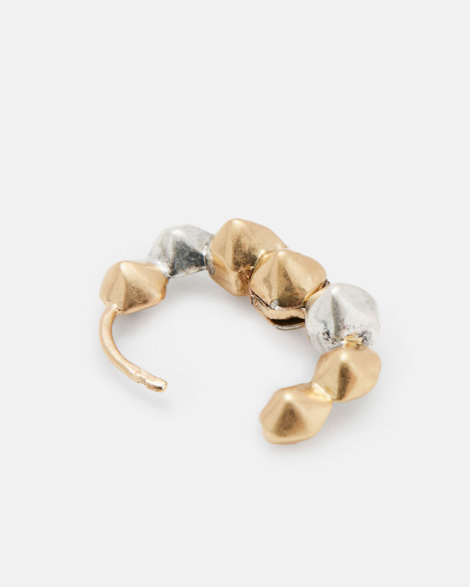 All Saints Hallie Beaded Huggie Earring Set WRM BRAS/WRM SLVER