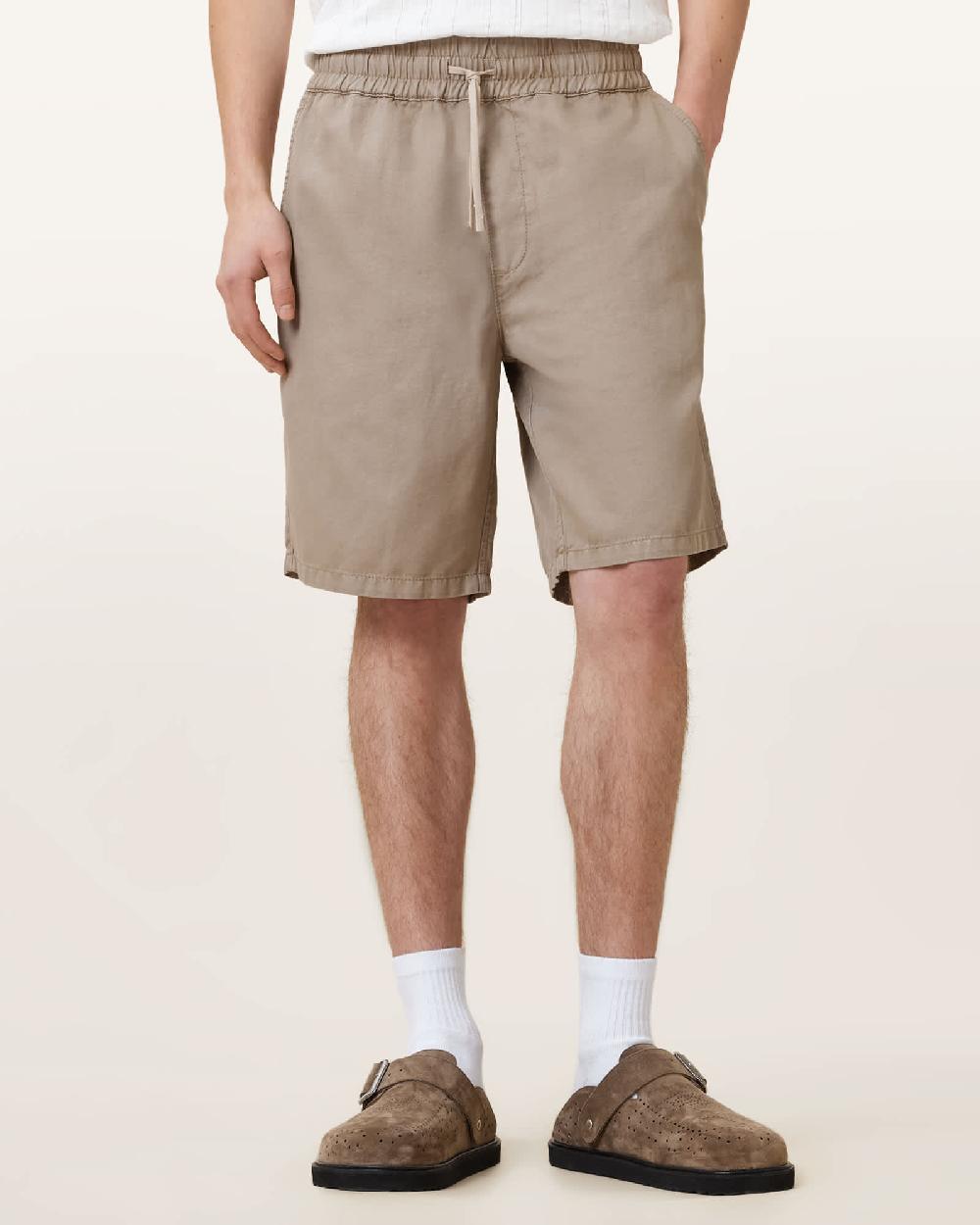 All Saints Hanbury Relaxed Fit Shorts Moorland Brown