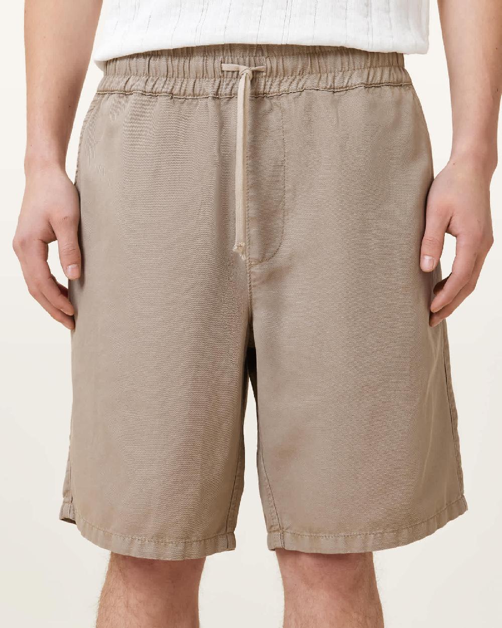 All Saints Hanbury Relaxed Fit Shorts Moorland Brown