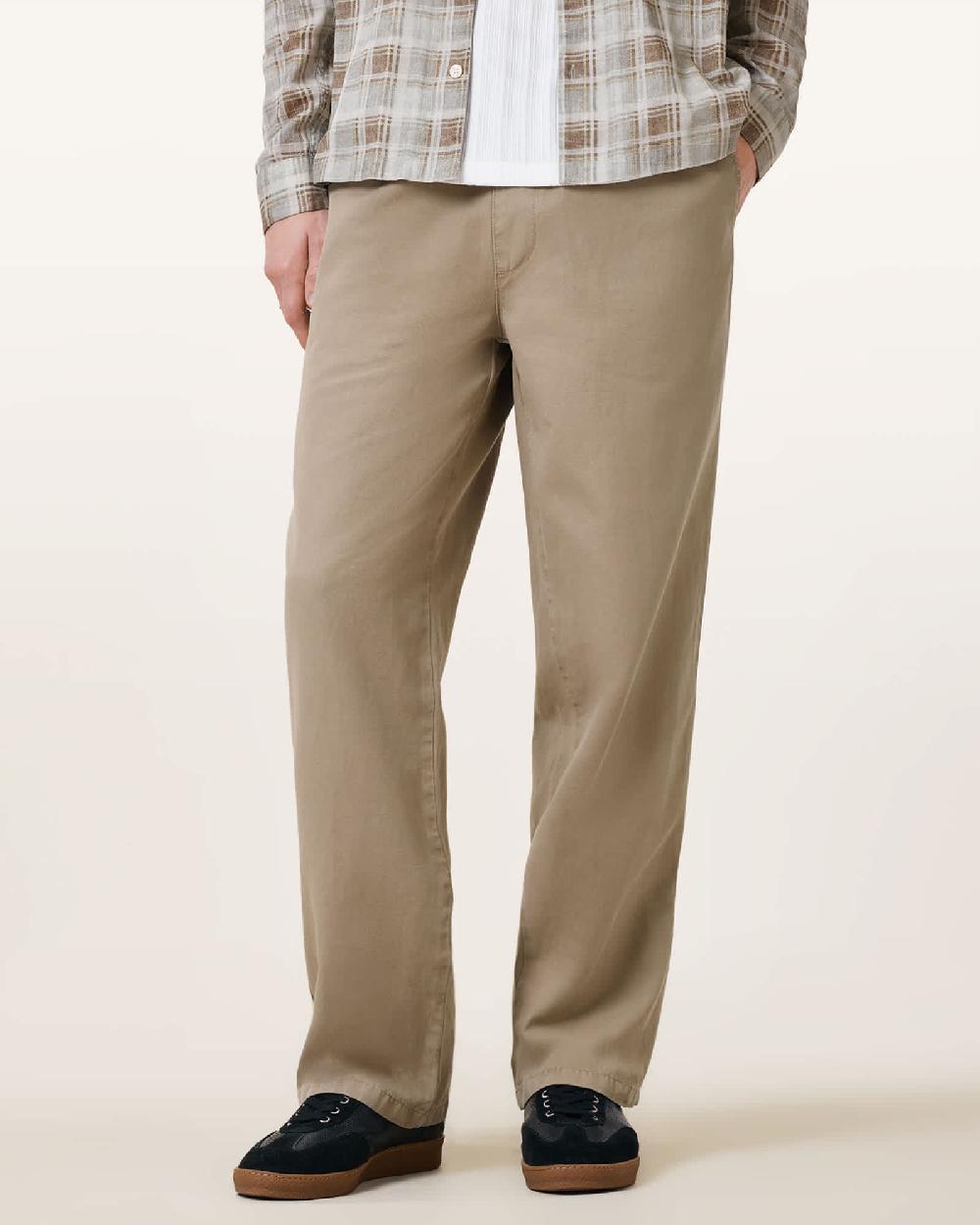 All Saints Hanbury Straight Fit Pants Rangifer Brown