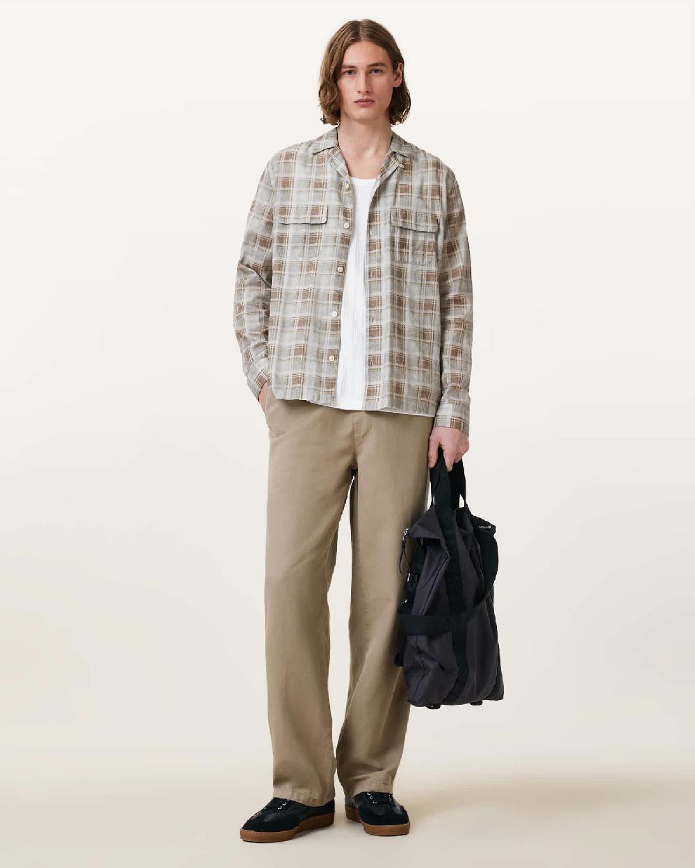 All Saints Hanbury Straight Fit Pants Rangifer Brown