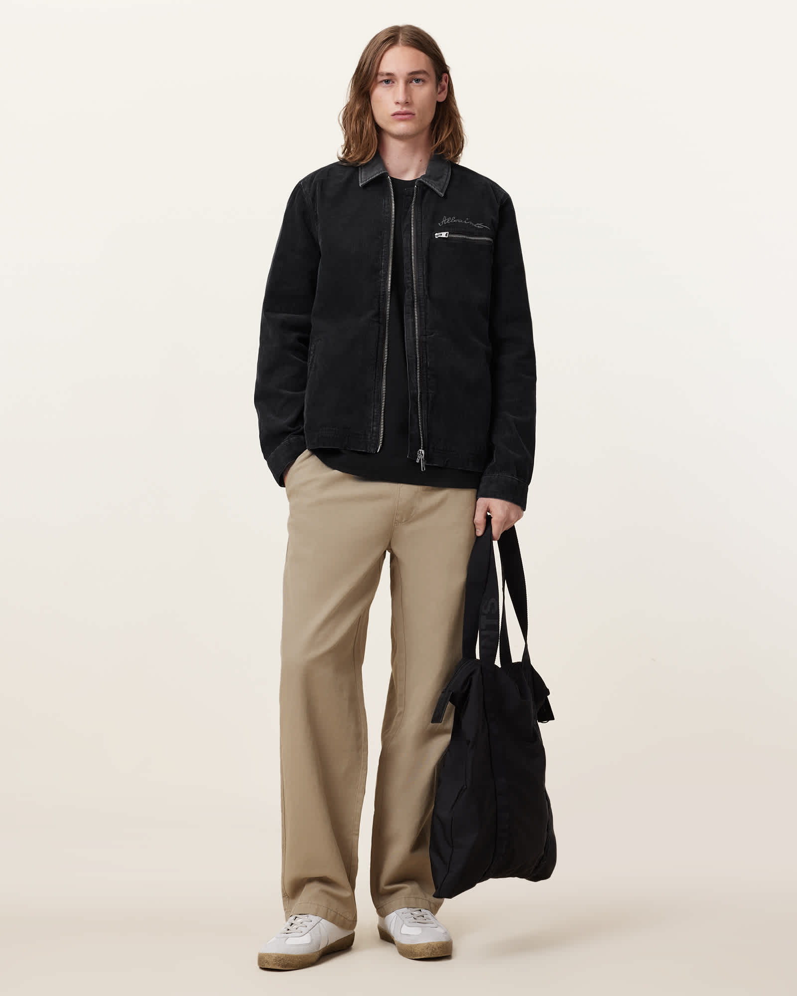 All Saints Hanbury Straight Fit Trousers Moorland Brown