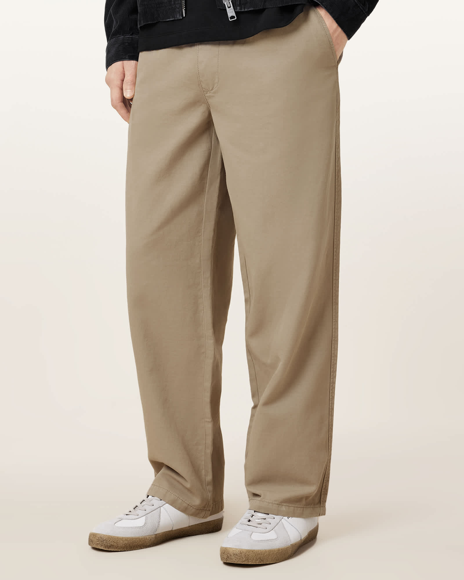 All Saints Hanbury Straight Fit Trousers Moorland Brown