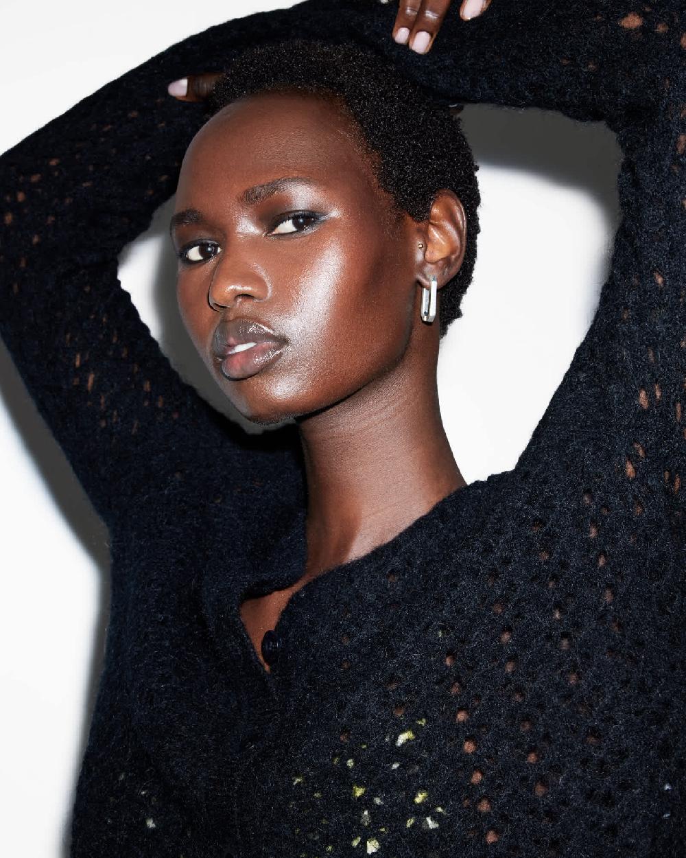 All Saints Harper Split Square Hoop Earrings Warm Silver