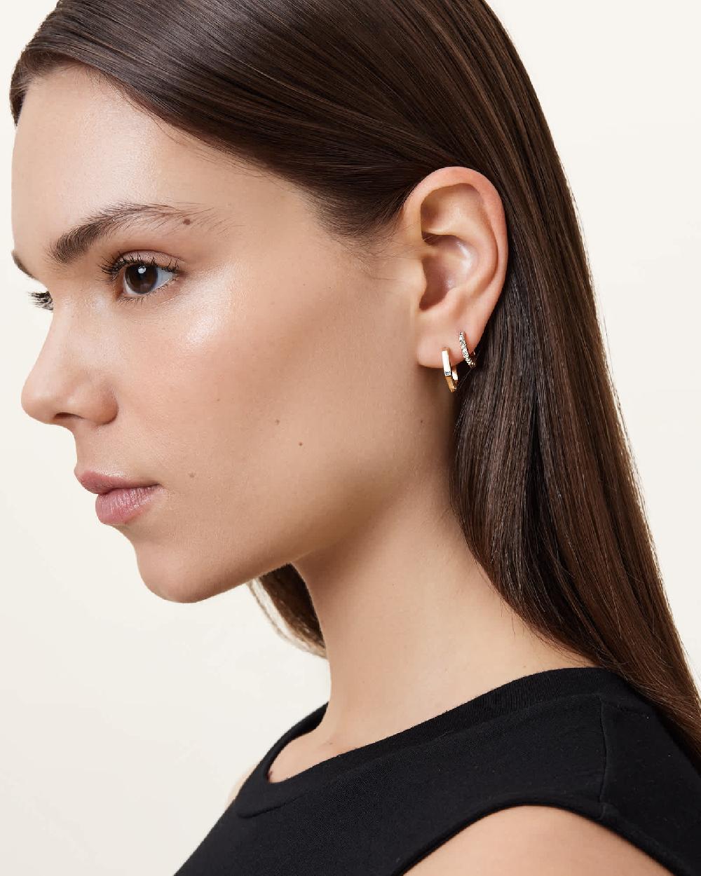 All Saints Hattie Mixed Hoop Earring Set Warm Brass