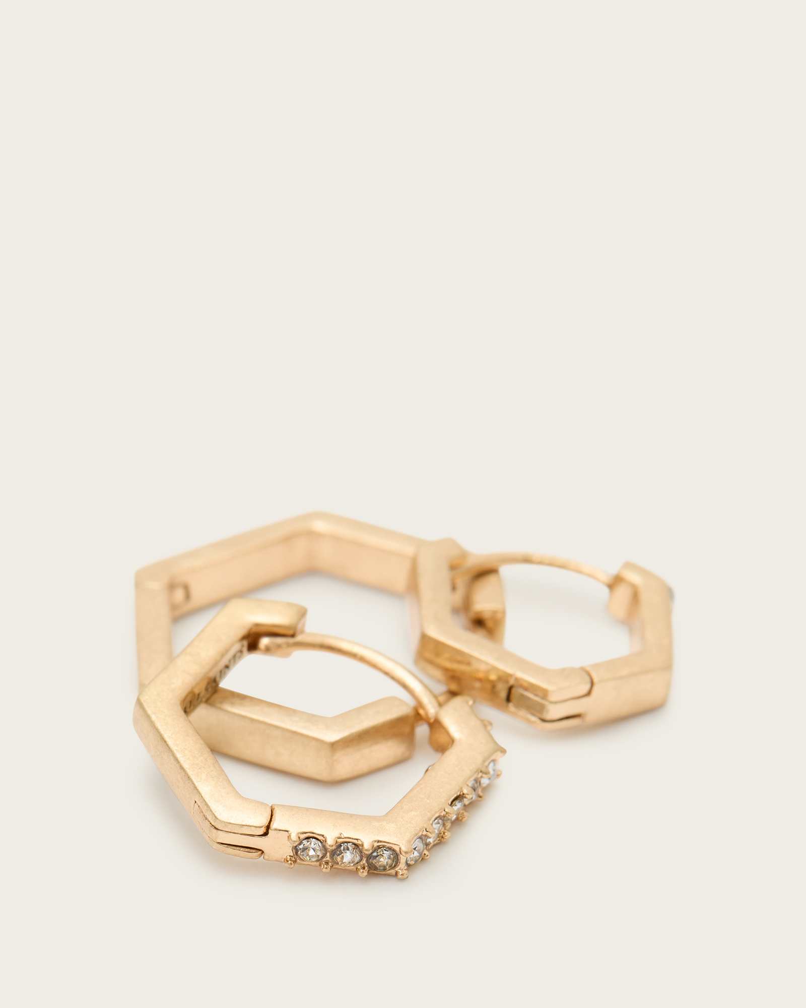 All Saints Hattie Mixed Hoop Earring Set Warm Brass