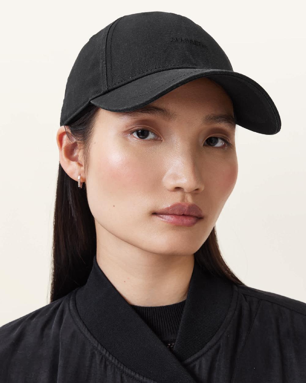 All Saints Haven Embroidered Logo Baseball Cap Black