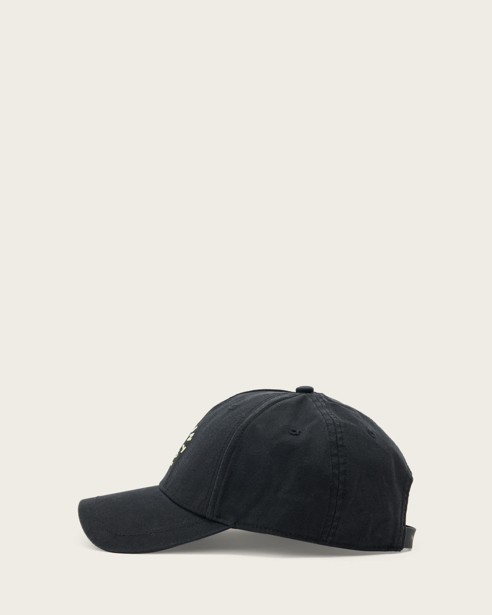 All Saints Haven Embroidered Logo Baseball Cap BLACK/JADE GREEN