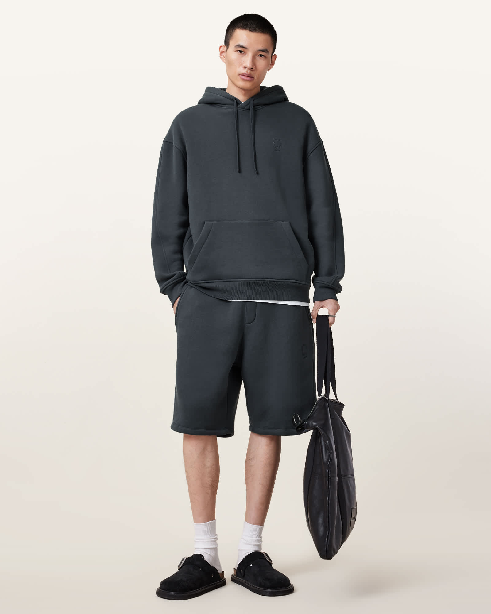 All Saints Haven Relaxed Fit Sweatshorts Pitched Blue