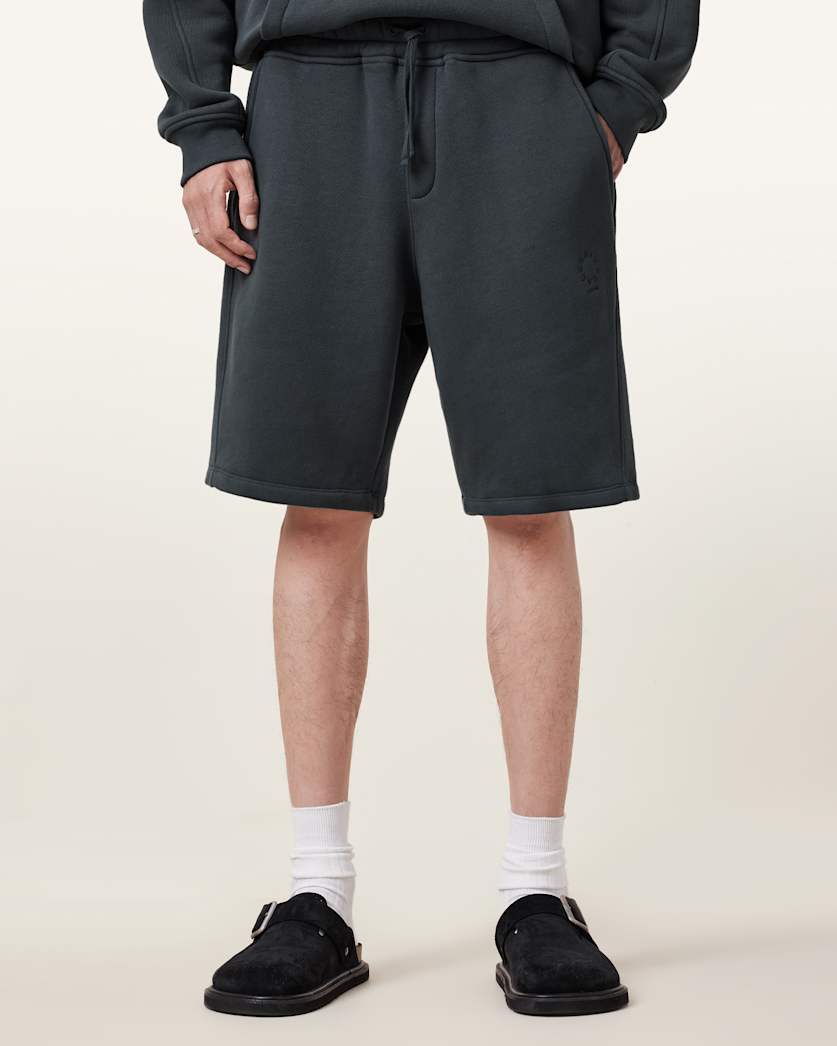 all saints Haven Relaxed Fit Sweatshorts Pitched Blue
