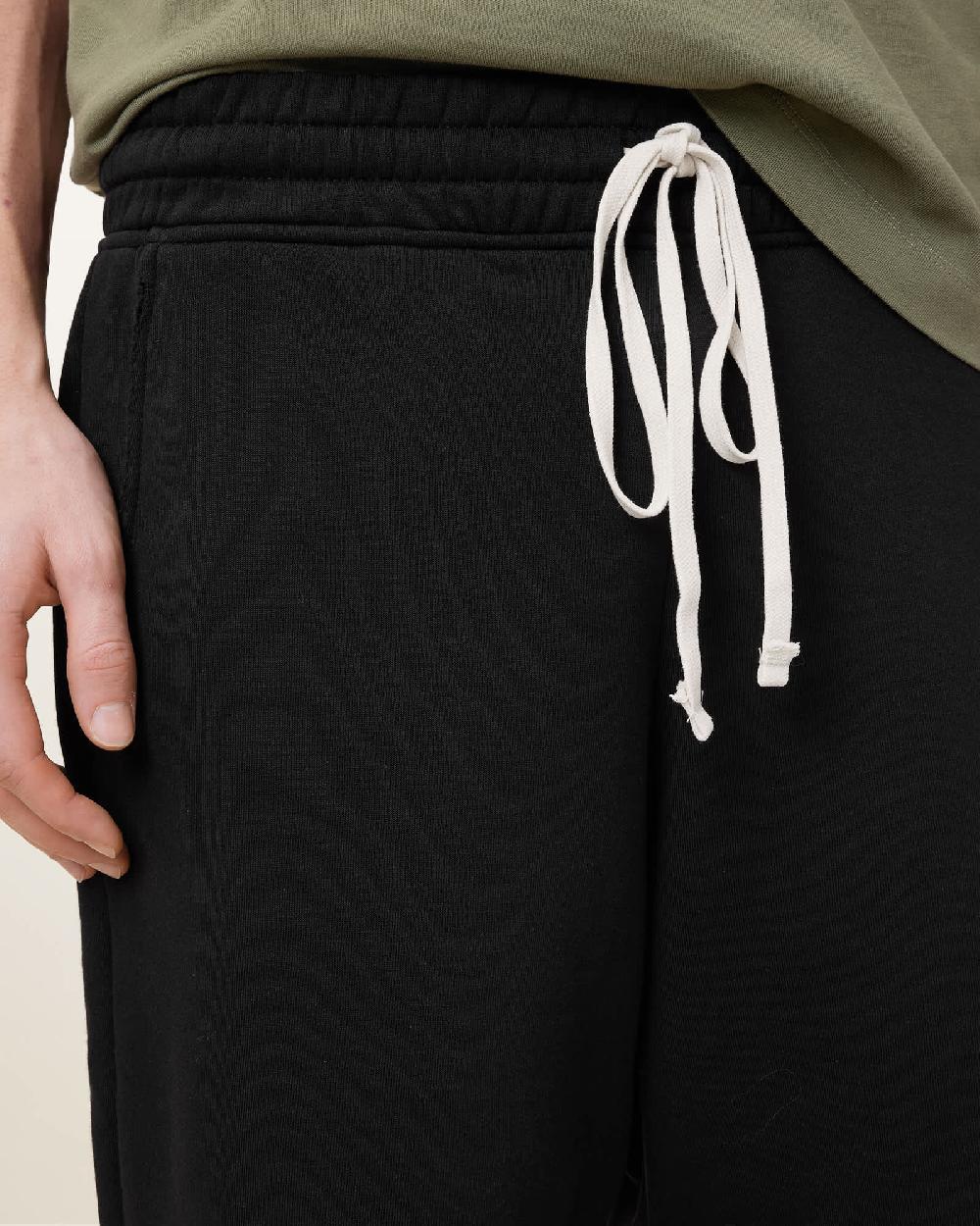 All Saints Helix Straight Fit Sweat Shorts Jet Black