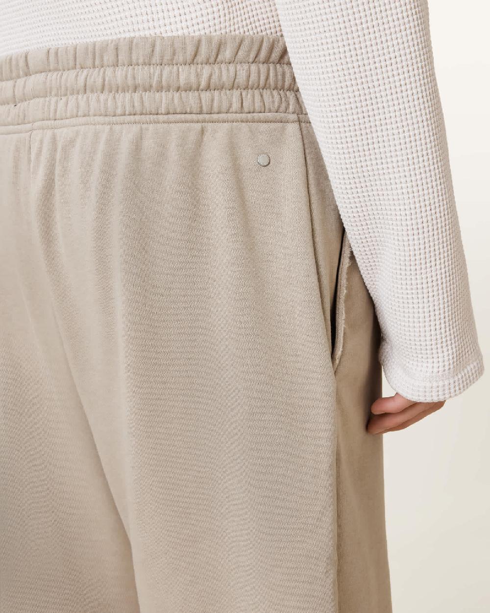 All Saints Helix Straight Leg Sweat Shorts Mire Brown