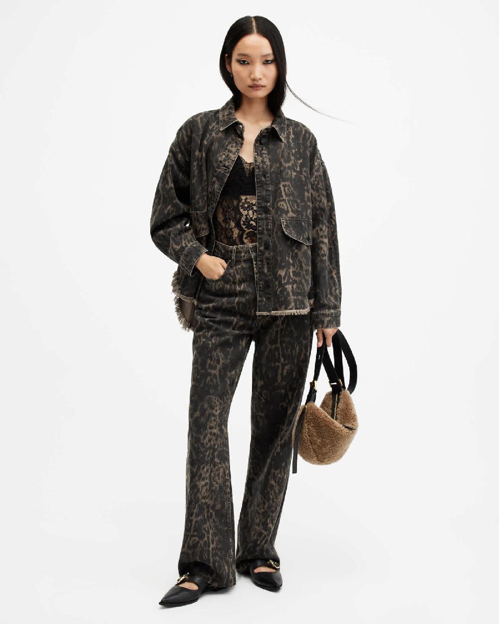 All Saints Hettie Oversized Denim Shacket Jinx Golden Brown