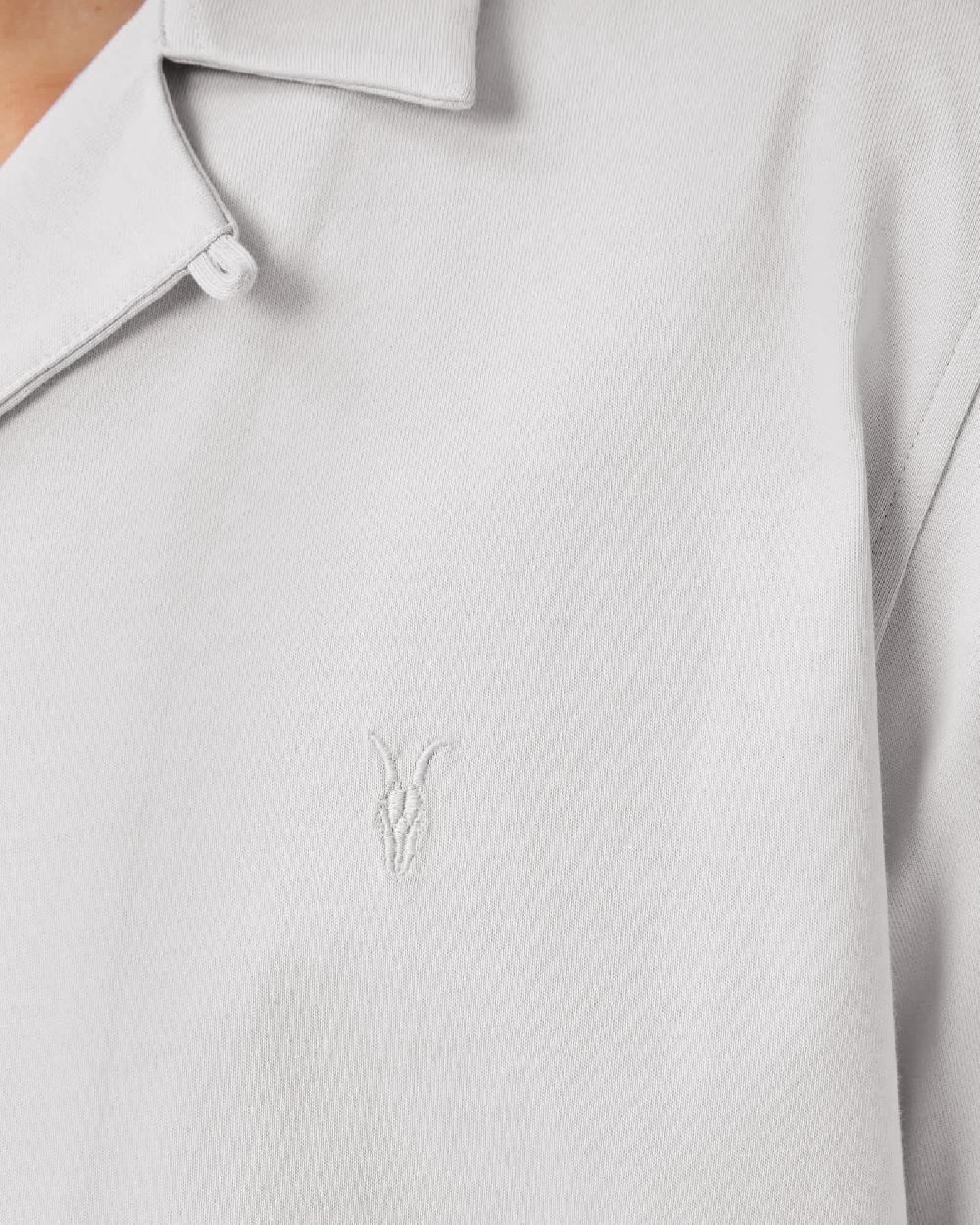 All Saints Hudson Relaxed Fit Ramskull Shirt Cloudy Grey