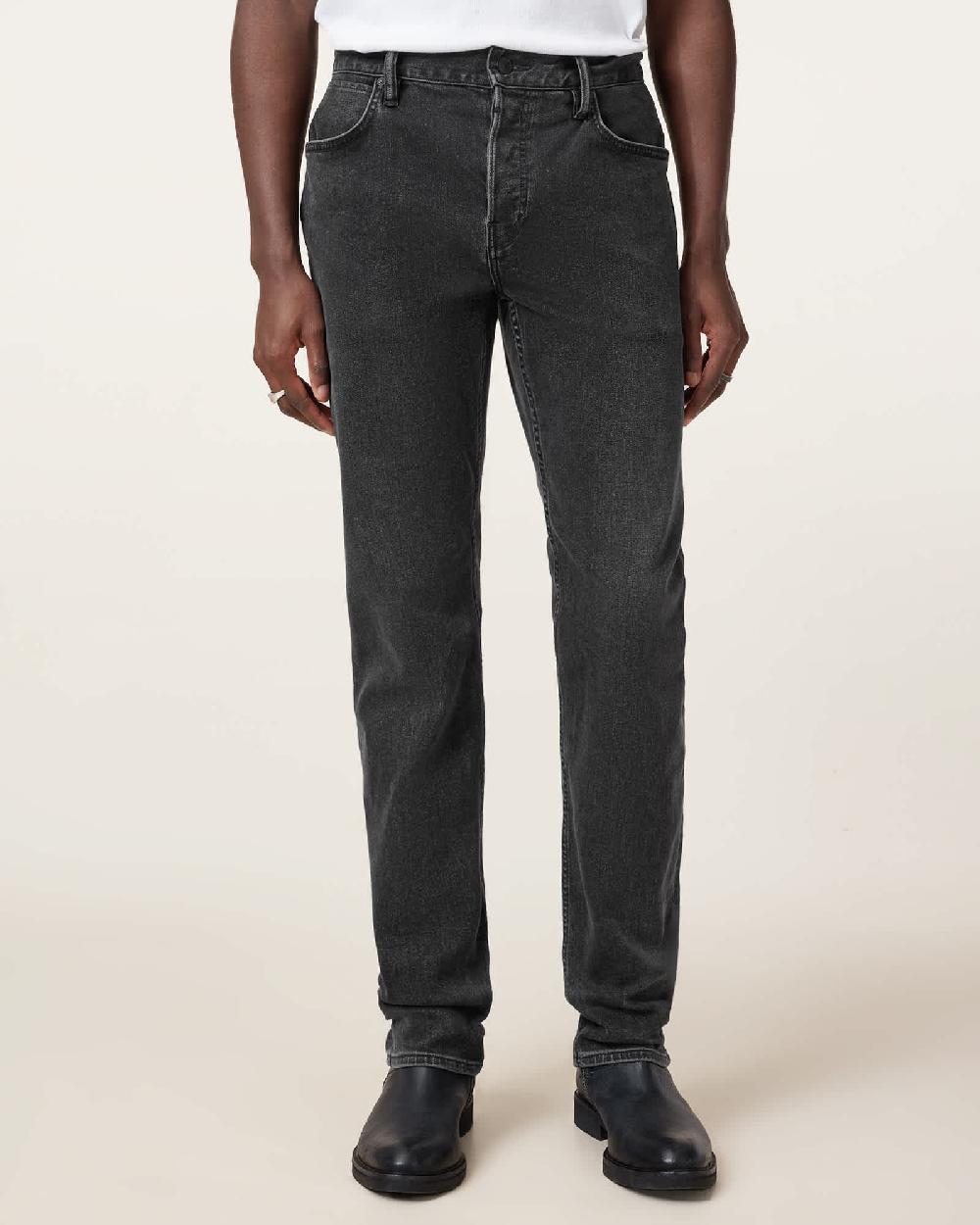 All Saints Iggy Slim Fit Denim Jeans LIGHT WASHED BLACK