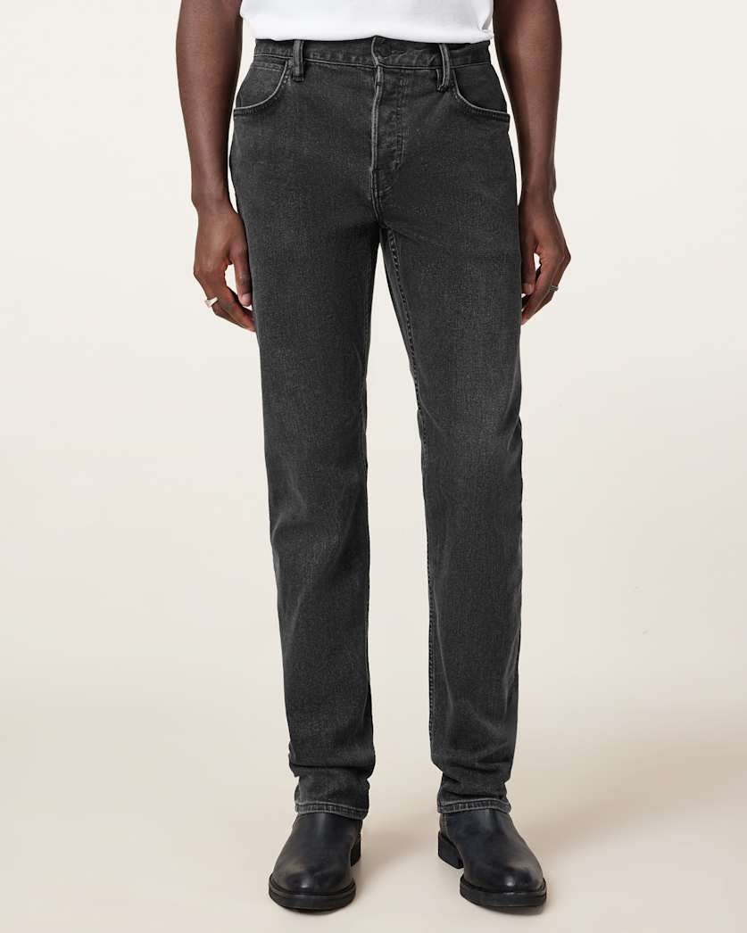 all saints Iggy Slim Fit Denim Jeans LIGHT WASHED BLACK