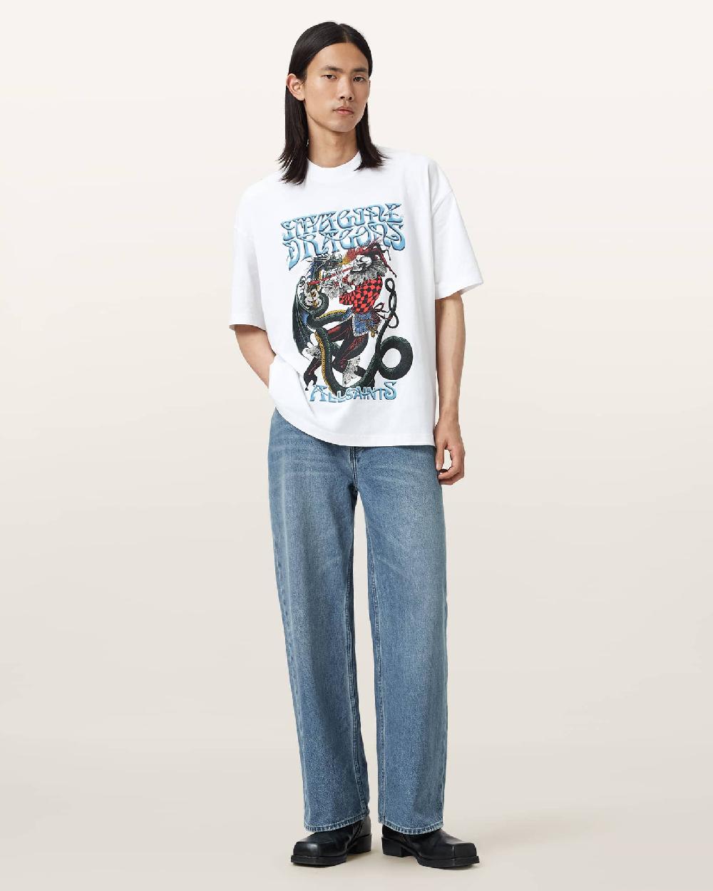 All Saints Imagine Dragons Jester T-Shirt Optic White