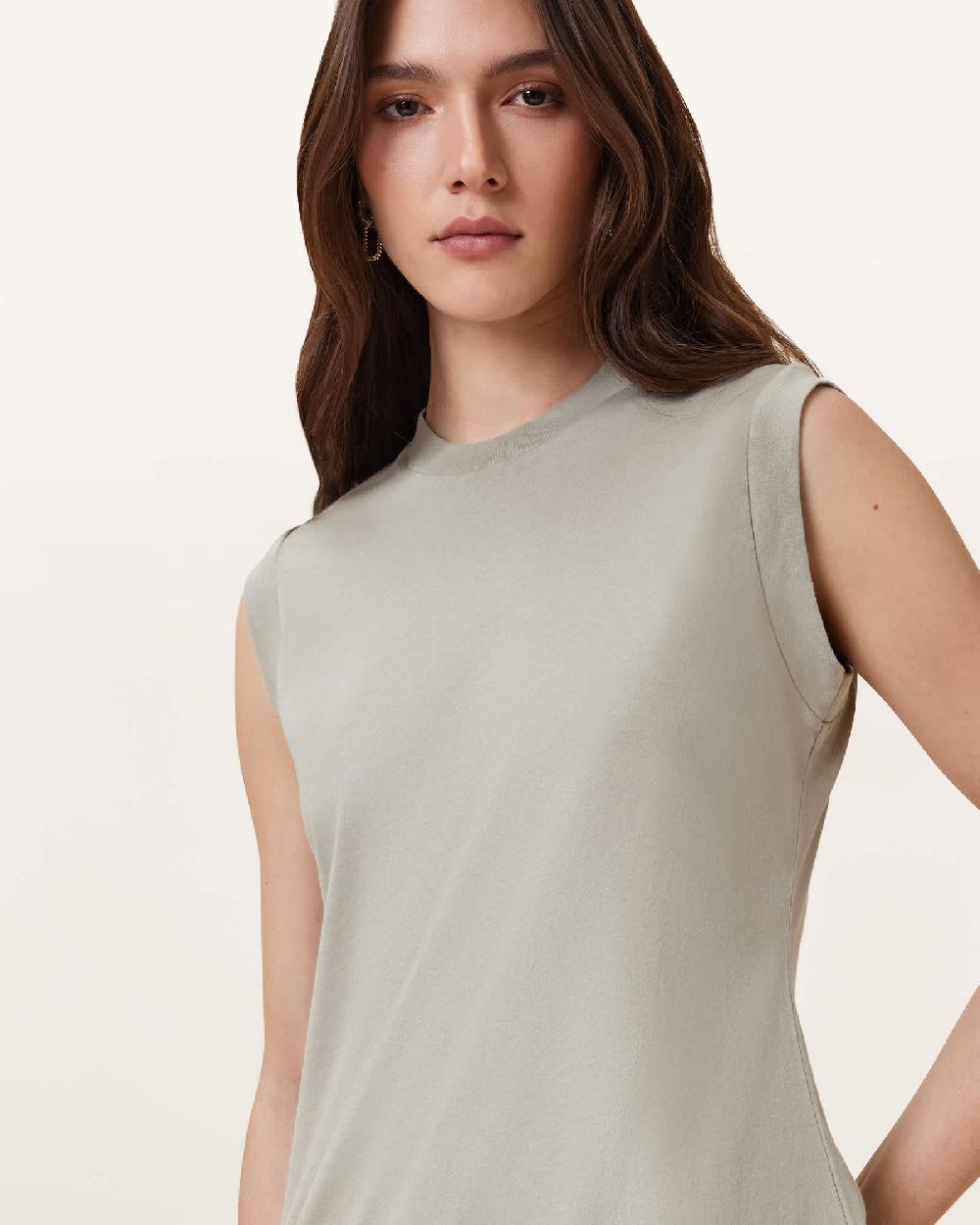 All Saints Imogen Sleeveless Tank Top Abbey Stone Green