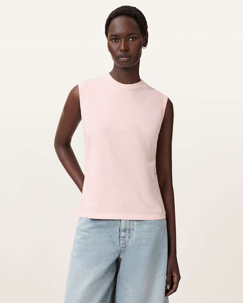 all saints Imogen Sleeveless Tank Top Mauve Chalk Pink