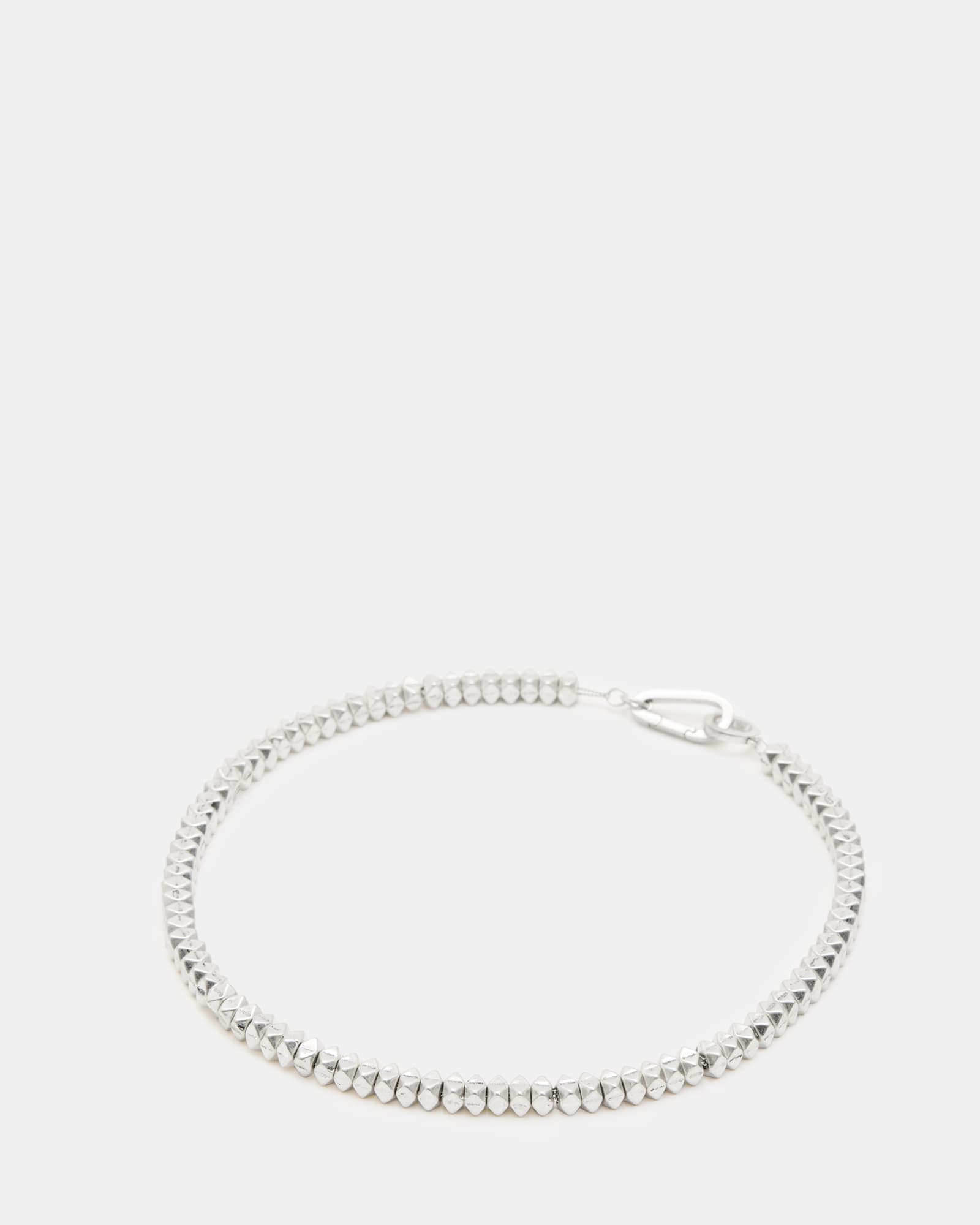 All Saints Jaya Pyramid Studded Necklace Warm Silver