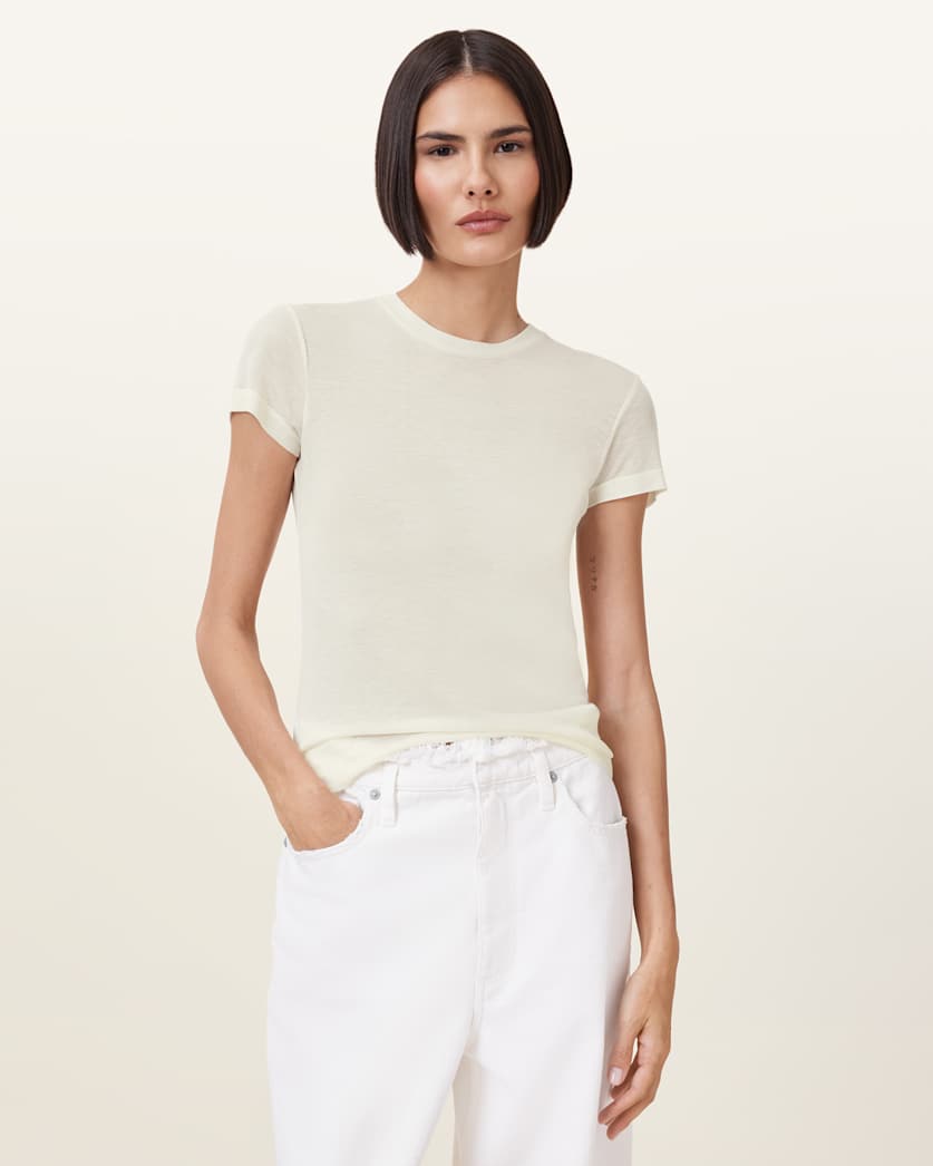 All Saints June Short Sleeve T-shirt Gardenia Cream