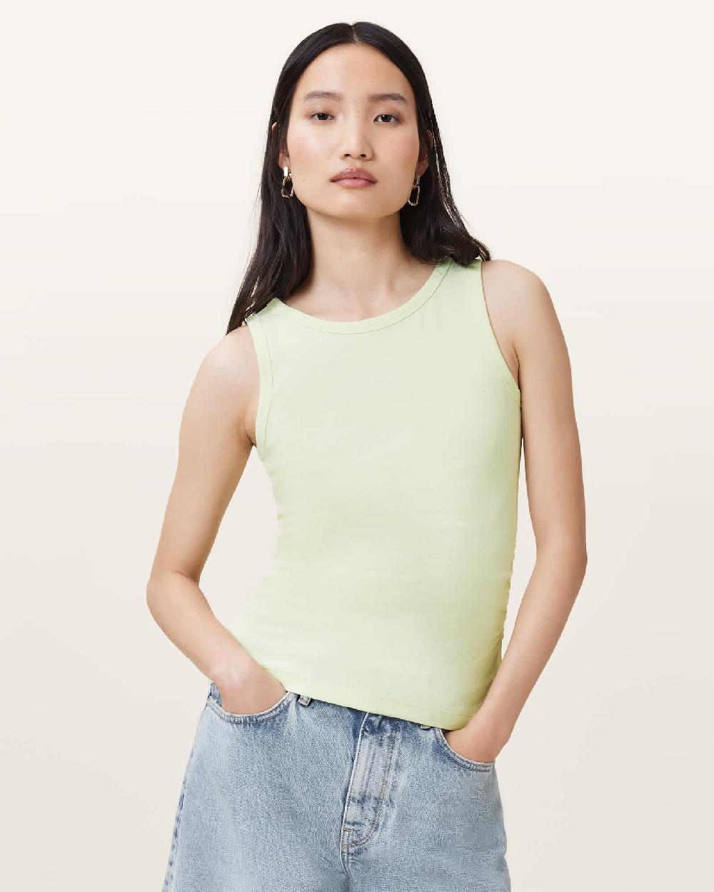All Saints Katarina Boat Neck Slim Fit Tank Top JADE GREEN