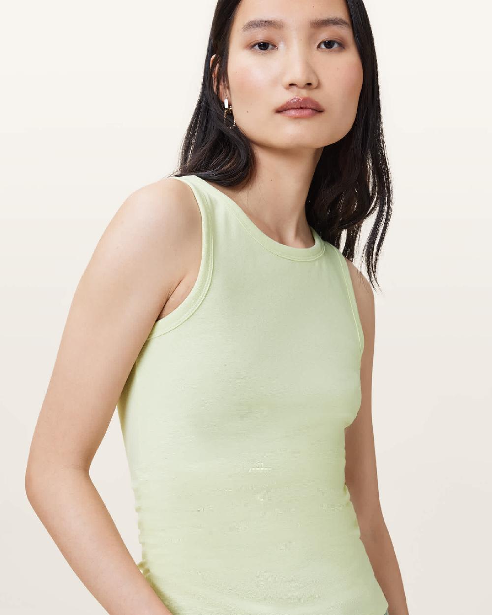All Saints Katarina Boat Neck Slim Fit Tank Top JADE GREEN