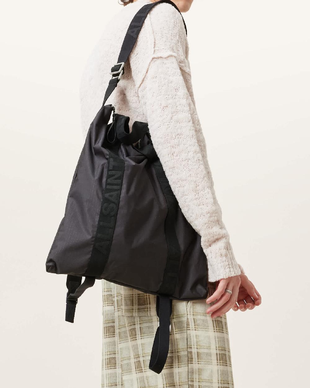 All Saints Kei Recycled Multi-Use Backpack Tumbled Grey
