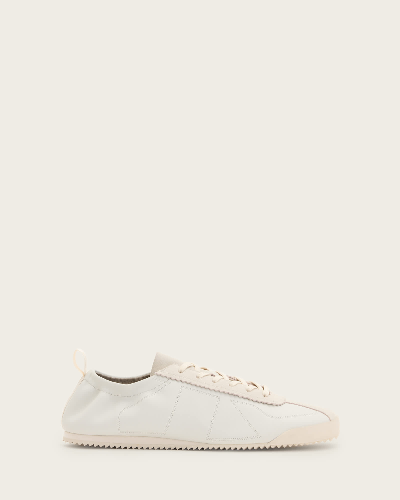 All Saints Kenny Low Top Suede Sneakers Chalk White