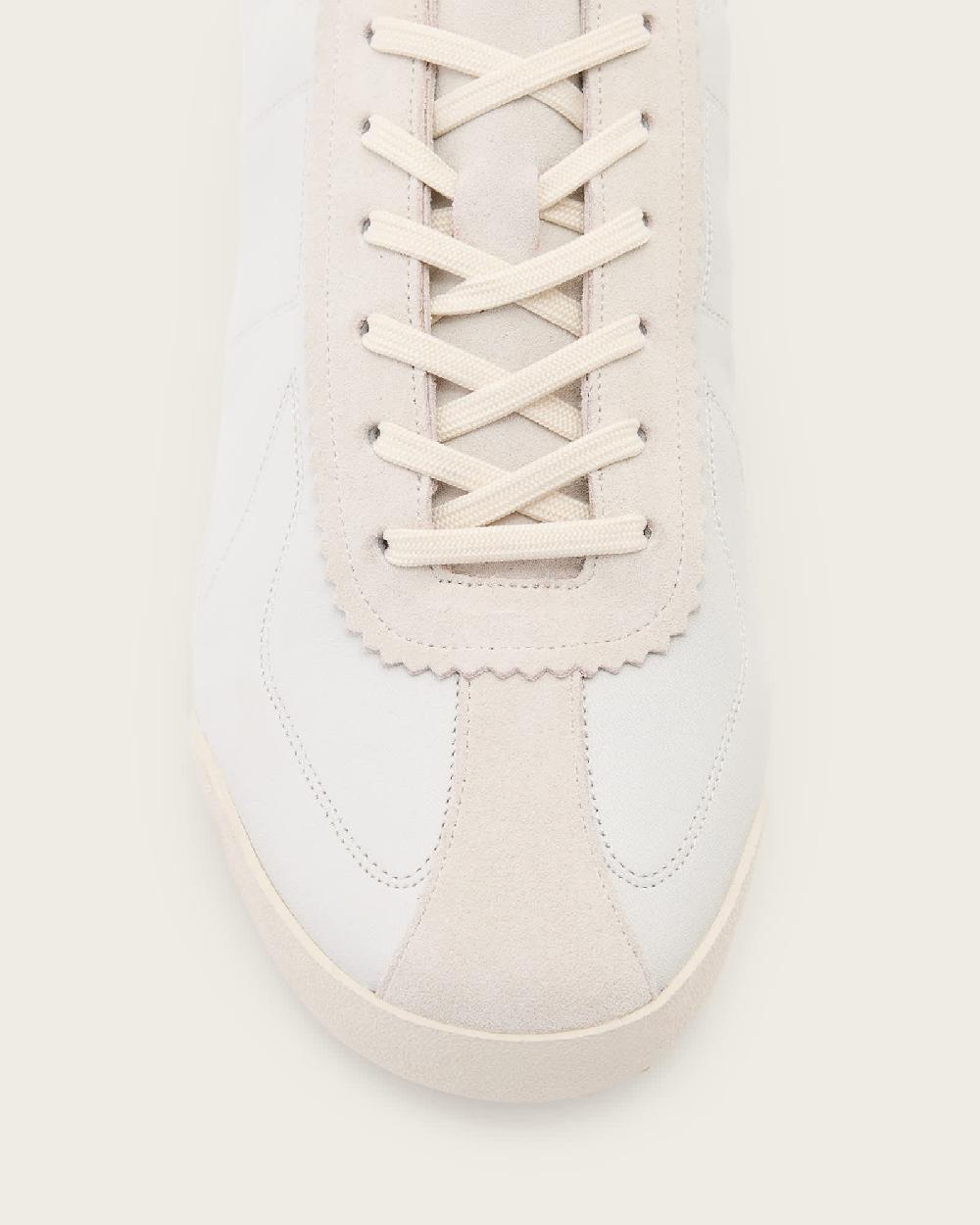 All Saints Kenny Low Top Suede Sneakers Chalk White