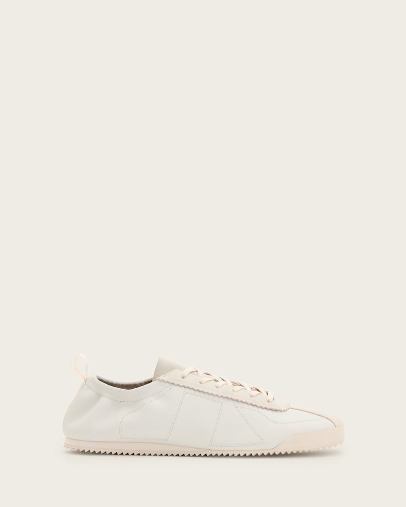 all saints Kenny Low Top Suede Sneakers Chalk White