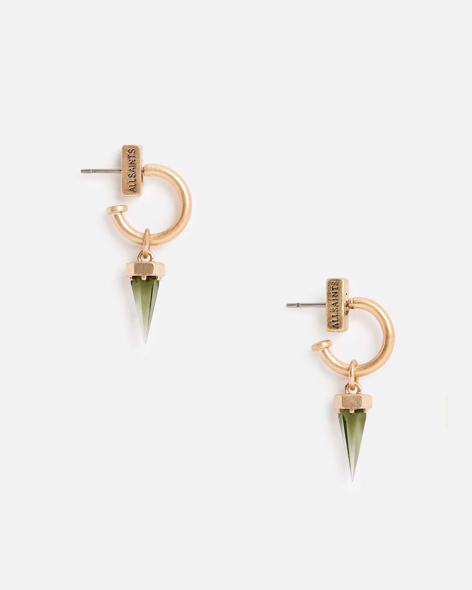 All Saints Laio Spike Hoop Earrings WARM BRASS/BLACK