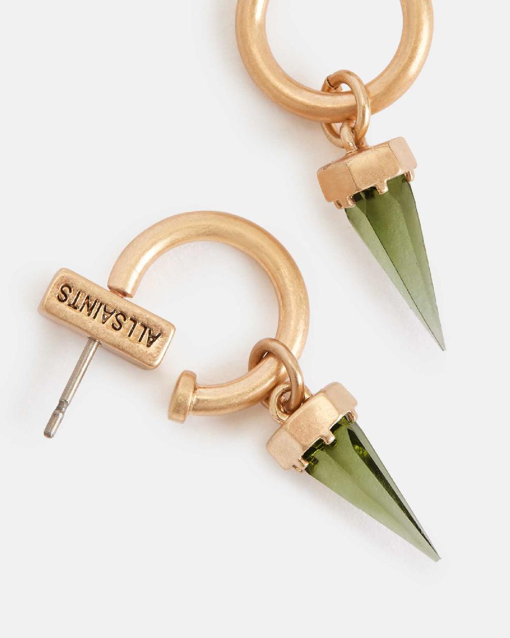 All Saints Laio Spike Hoop Earrings WARM BRASS/BLACK