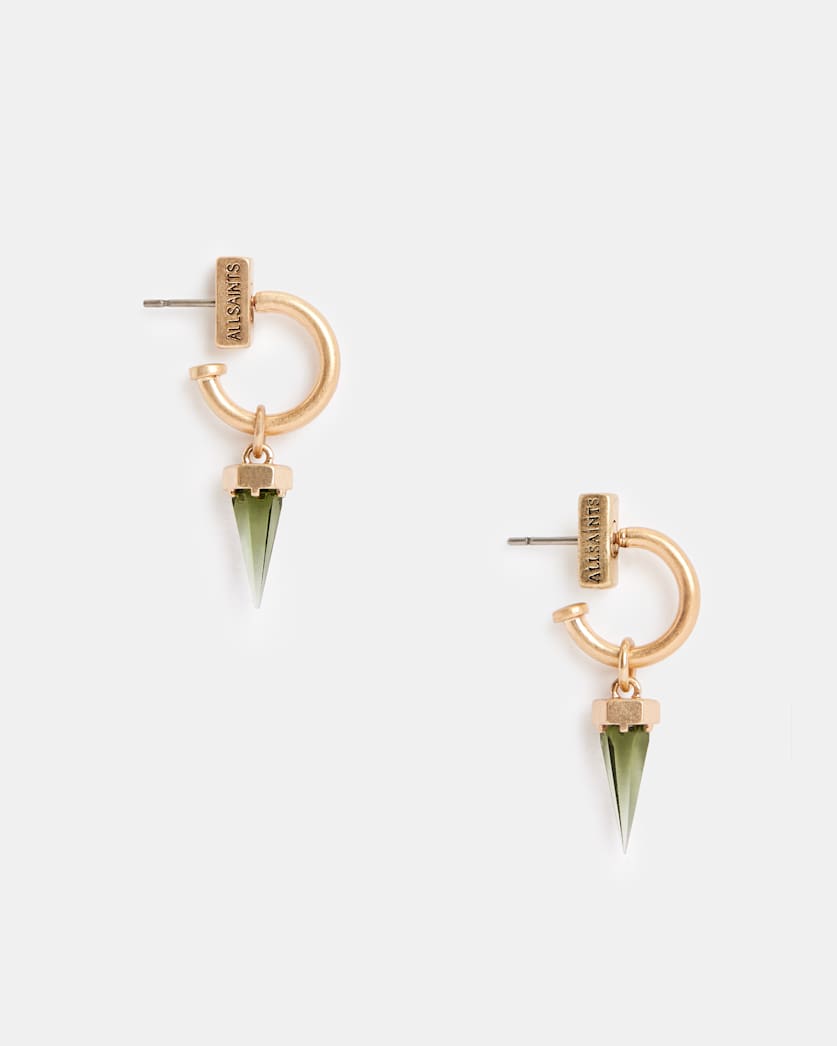 all saints Laio Spike Hoop Earrings WARM BRASS/BLACK