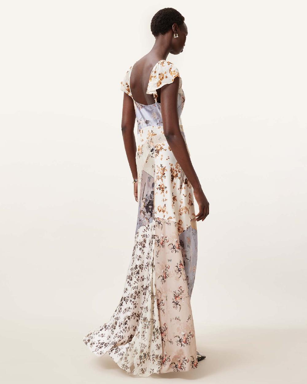 All Saints Lala Floral Maxi Dress ORIGIN DITSY BROWN