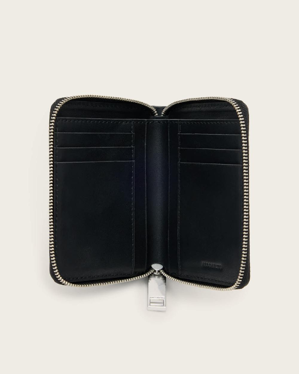 All Saints Lena Leopard Print Suede Wallet Leopard Brown