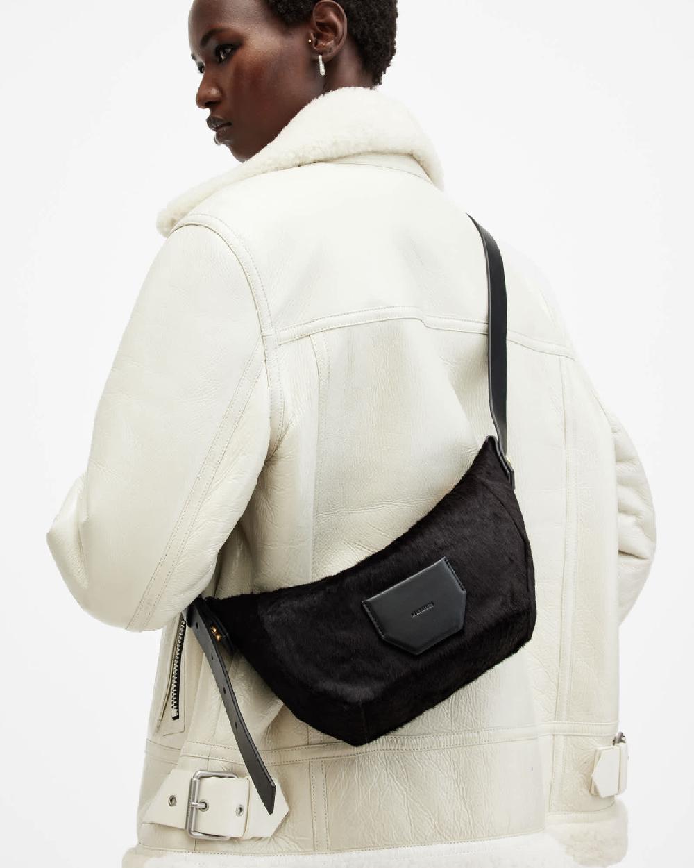 All Saints Madea Luxury Leather Crossbody Bag DEEP BURNT RED