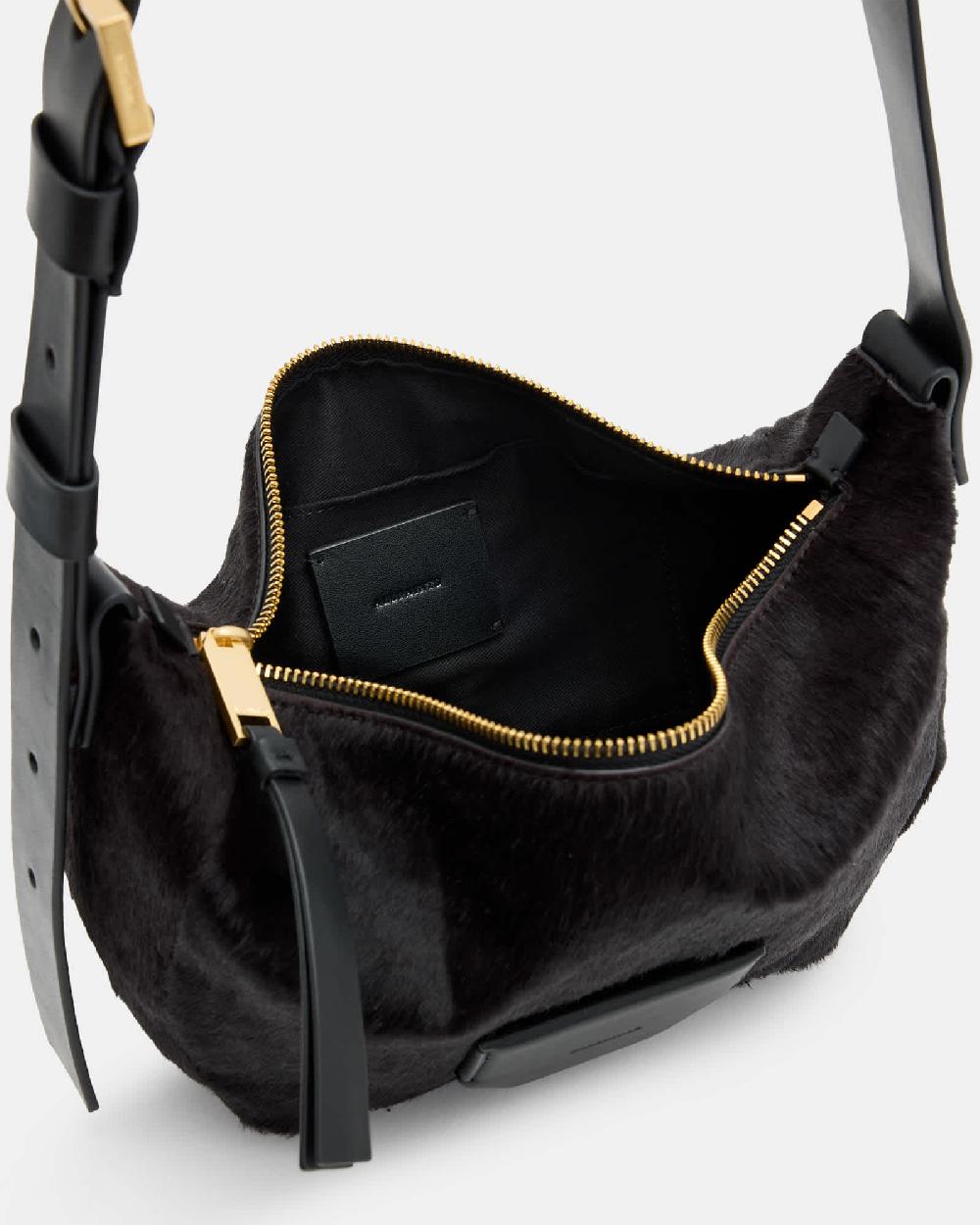 All Saints Madea Luxury Leather Crossbody Bag DEEP BURNT RED