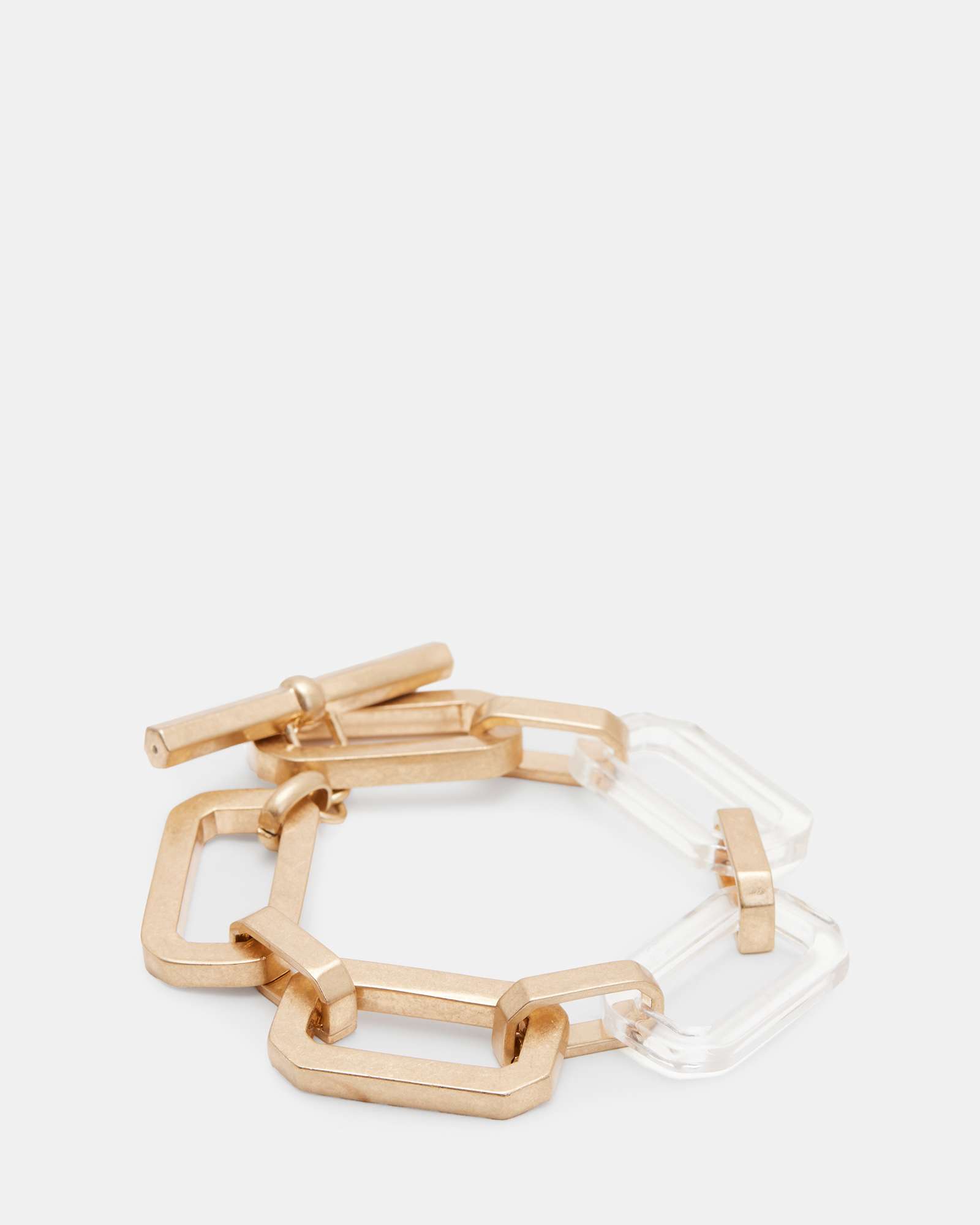 All Saints Madison Hexagon Link Bracelet WARM BRASS/CRYSTAL