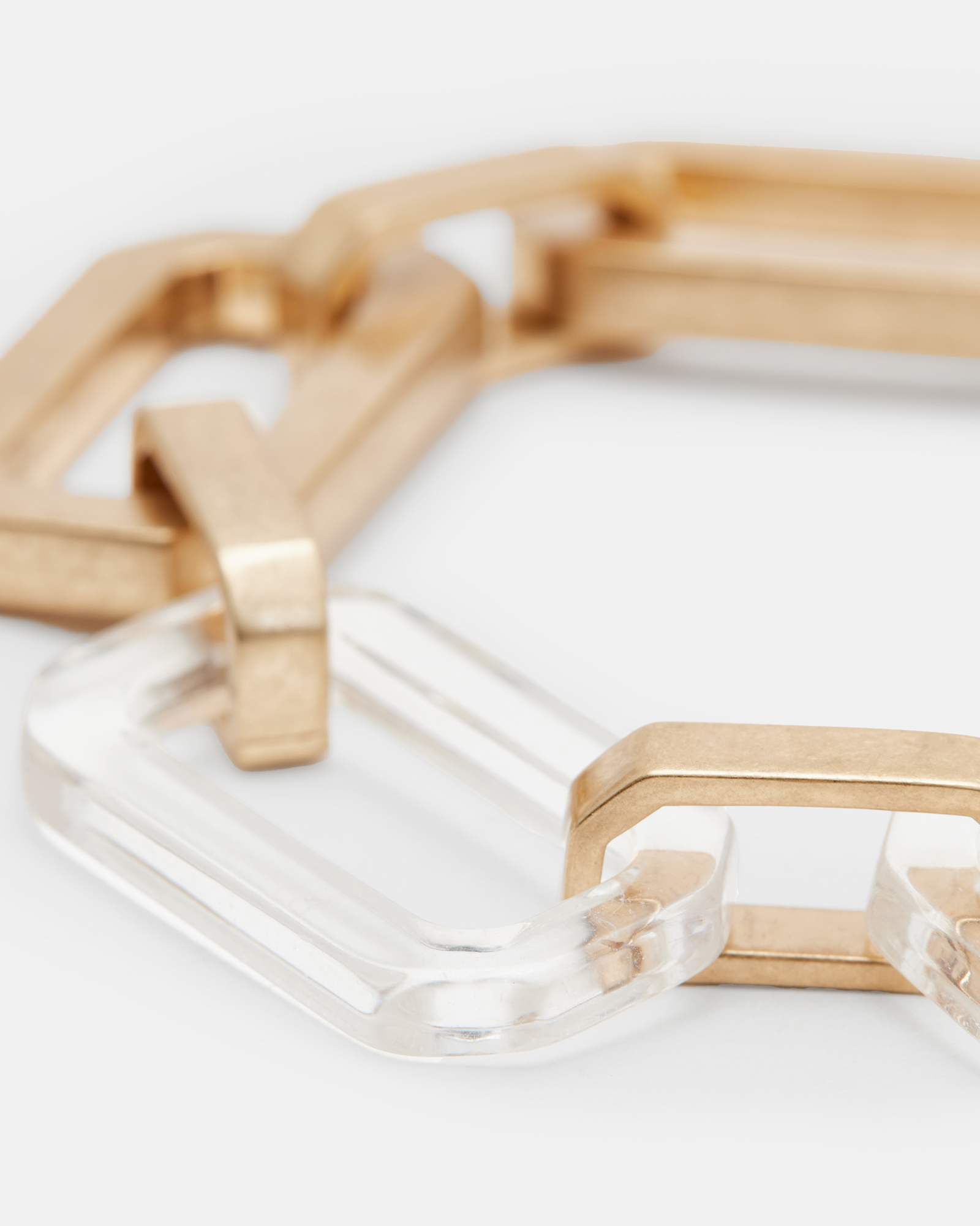 All Saints Madison Hexagon Link Bracelet WARM BRASS/CRYSTAL