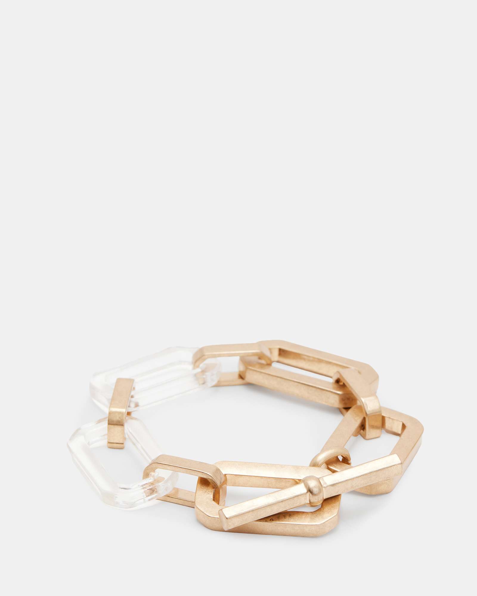 All Saints Madison Hexagon Link Bracelet WARM BRASS/CRYSTAL