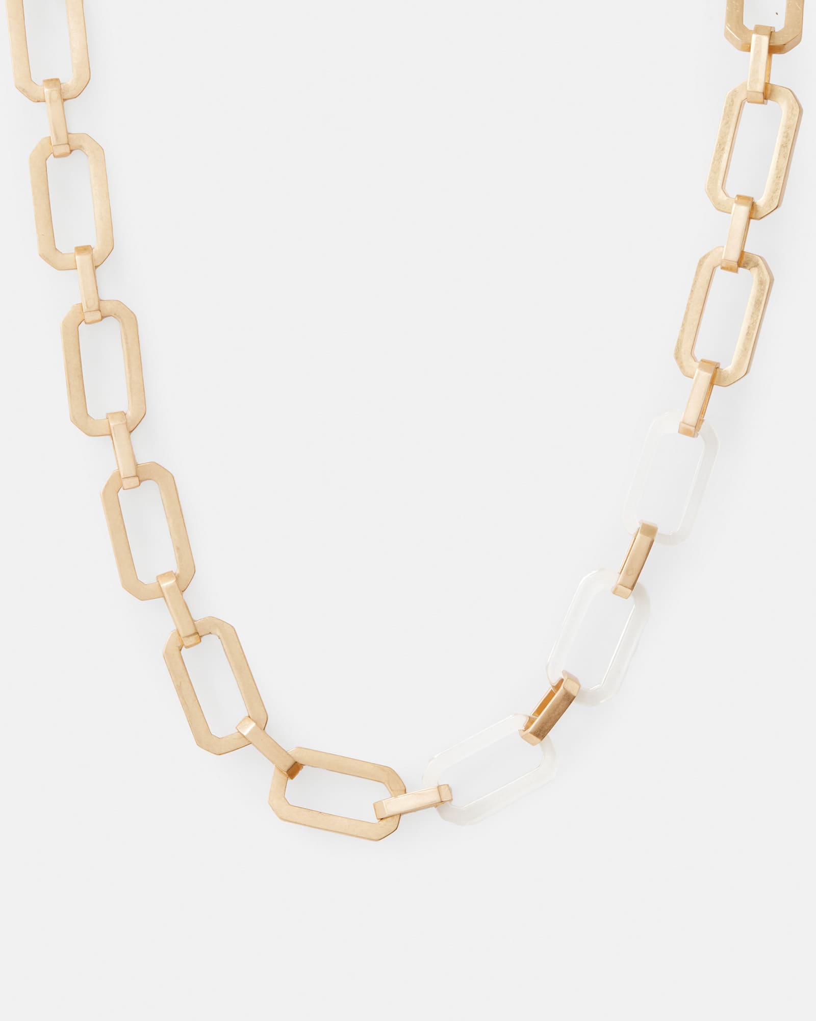 All Saints Madison Hexagon Link Necklace WARM BRASS/CRYSTAL